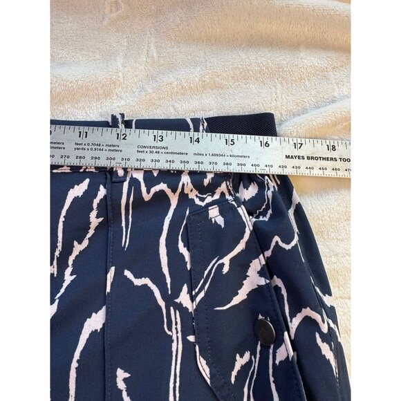 Athleta Printed Vienna Navy Blue Orchid Cargo Pant 14T Tall Pull-On Straight - Picture 7 of 9